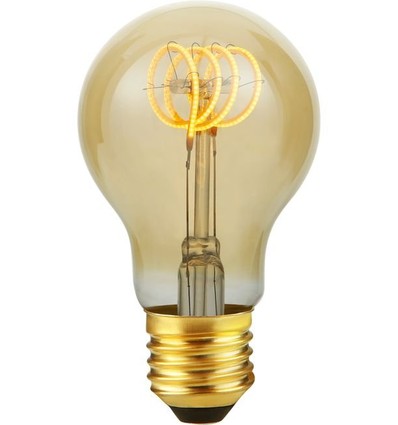 E27 4W dæmpbar LED filament pære - A60, Flex, Gold, 2000K, 210lm