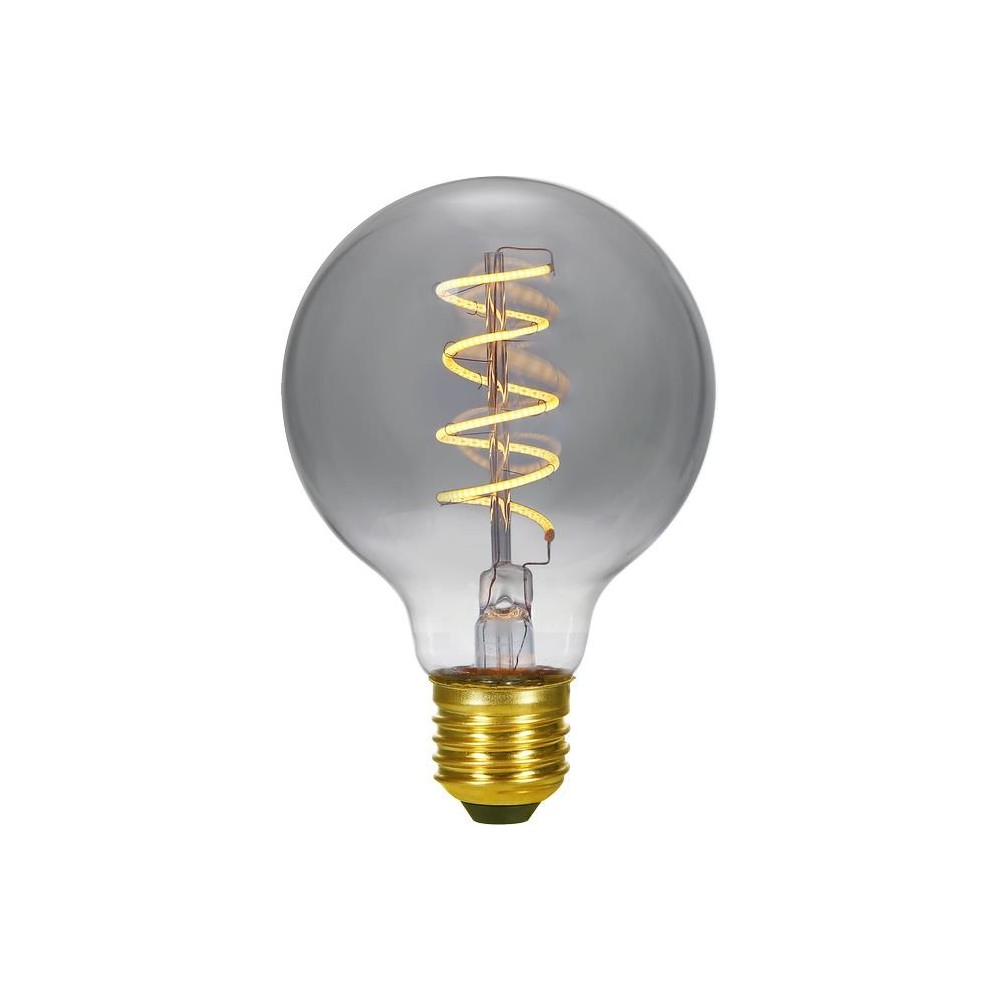 E27 4,5W dæmpbar LED globepære – G95, Flex Filament, 150lm, røgfarvet glas, 2200K – Dæmpbar : Dæmpbar, Kulør : Ekstra varm