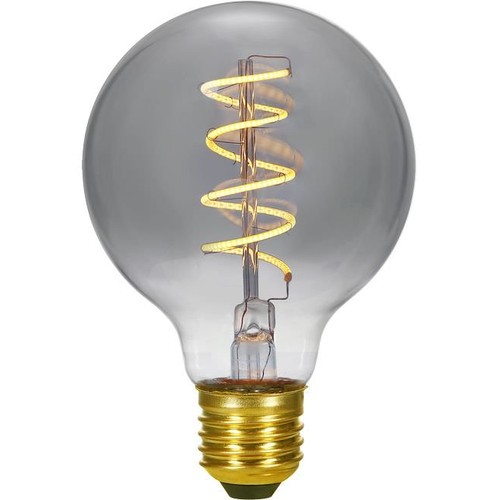 E27 4,5W dæmpbar LED globepære - G95, Flex Filament, 150lm, røgfarvet glas, 2200K