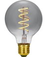 E27 4,5W dæmpbar LED globepære - G95, Flex Filament, 150lm, røgfarvet glas, 2200K