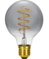 E27 4,5W dæmpbar LED globepære - G95, Flex Filament, 150lm, røgfarvet glas, 2200K