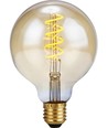 E27 4W dæmpbar LED filament pære - G95, Flex Globe, 200lm, 2000K, guld glas