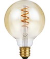 E27 4W dæmpbar LED filament pære - G95, Flex Globe, 200lm, 2000K, guld glas