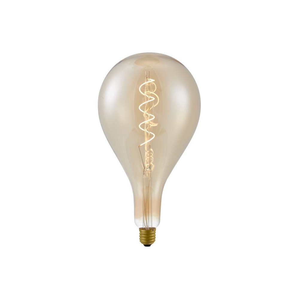 E27 4W XXL Filament LED pære – A157, 2000K, guld glas, dæmpbar, Flex filament – Dæmpbar : Dæmpbar, Kulør : Ekstra varm
