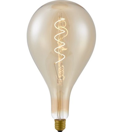 E27 4W XXL Filament LED pære - A157, 2000K, guld glas, dæmpbar, Flex filament