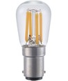 BA15d 3W dæmpbar LED filament pære - 2500K, klar, 5,6cm, 210lm