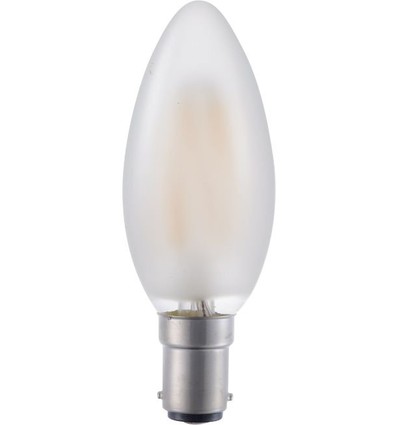 BA15d 4W LED kertepære filament - 320lm, 2500K, mat glas, dæmpbar