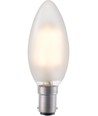 BA15d 4W LED kertepære filament - 320lm, 2500K, mat glas, dæmpbar