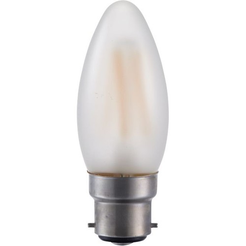 BA22d 4W LED kronepære - C35, 380lm, dæmpbar, mat glas, 2500K