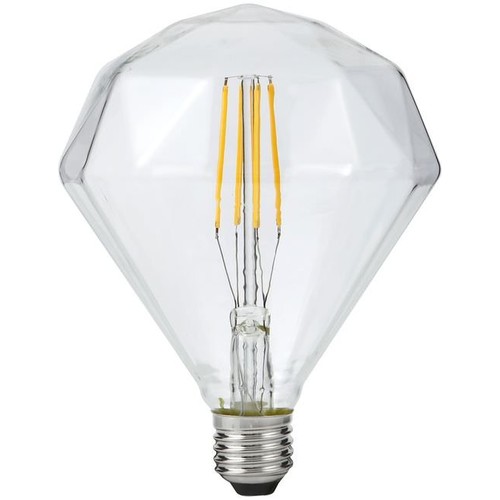 E27 5W dæmpbar LED filamentpære - Diamond, 2500K, klar, 450lm