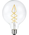 E27 6,5W dæmpbar LED globepære - G125, 500lm, 2200K, filament, klart glas