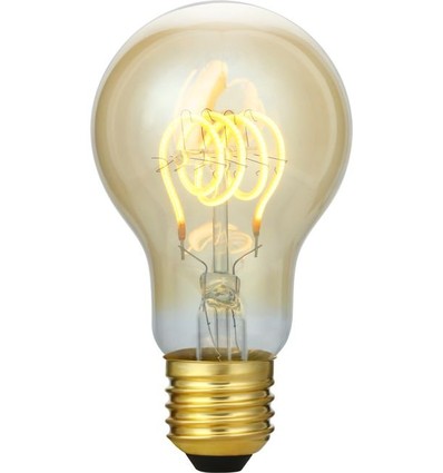 E27 5W 3-trin dæmpbar LED pære - A60, 2200K, Gold, Flex Filament, 460lm