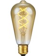 E27 5W 3-trin dæmpbar LED pære - ST64 Rustika, Flex Filament, 2200K, guld glas