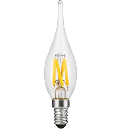 E10 1,5W LED filament mini tip kærtepære - C23, 90lm, 2500K, klar glas