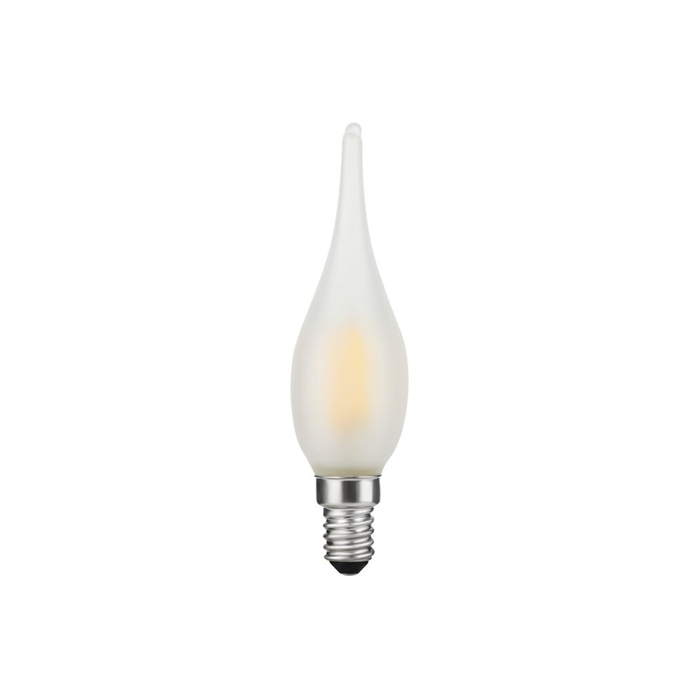E10 1.5W LED filament mini tip pære – C23, 90lm, 2700K, mat glas – Kulør : Varm