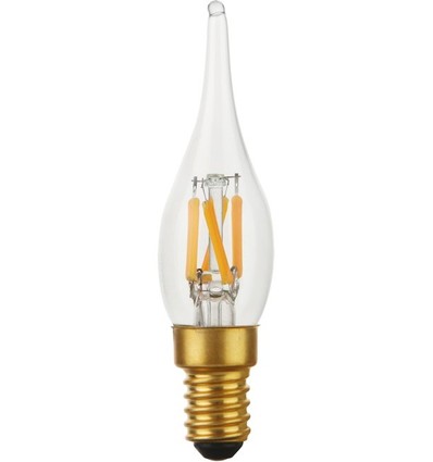 E14 1,8W dæmpbar LED kronepære - C23, Mini Tip Candle, 2000K, klart glas