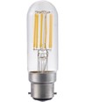 B22d 5W dæmpbar LED filament rørpære - 9,5cm, 2700K, klart glas