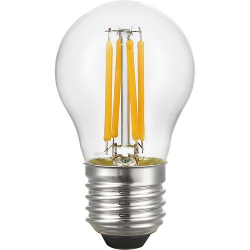 E27 4W filament kronepære, 24V - G45, 310lm, 2500K, klart glas, AC/DC