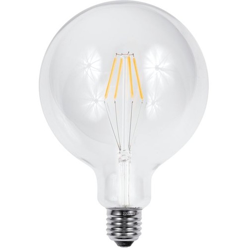 E27 4,5W dæmpbar LED globepære - G125, filament, 500lm, klar glas, 2700K