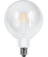 E27 4,5W dæmpbar LED globepære - G125, filament, 500lm, klar glas, 2700K