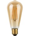 E27 8W dæmpbar LED Rustika pære - ST64, 640lm, 2200K, guld glas, filament