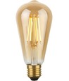 E27 8W dæmpbar LED Rustika pære - ST64, 640lm, 2200K, guld glas, filament