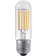 E27 5W dæmpbar LED rørpære - 9,5cm, filament, klar glas, 2700K