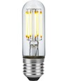 E27 5W dæmpbar LED rørpære - 9,5cm, filament, 640lm, klart glas, 2700K