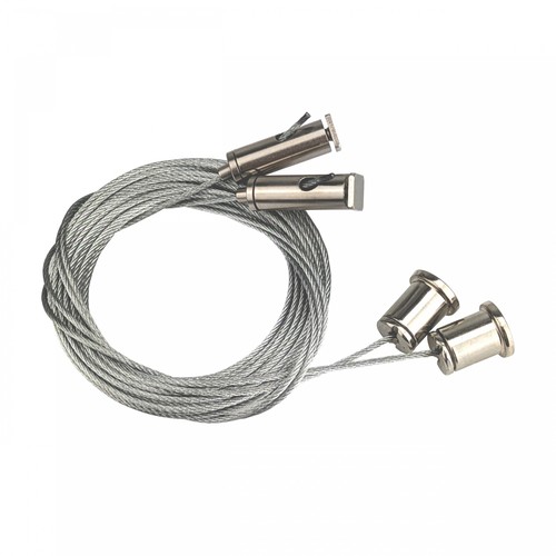 8m wireophæng i galvaniseret stål, 2 stk. - Universal monteringssæt, sølv
