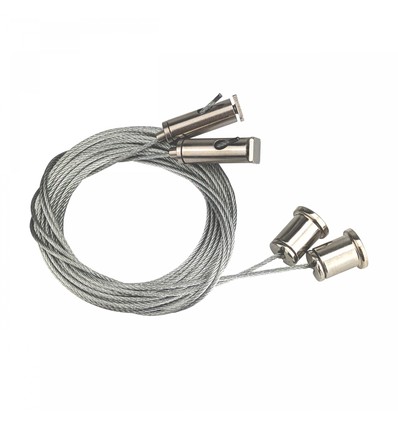 8m wireophæng i galvaniseret stål, 2 stk. - Universal monteringssæt, sølv