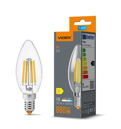 E14 6W filament kertepære - C37, neutral hvid