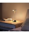 Opladelig LED bordlampe med trådløs opladning - Guld, touch dæmpbar, CCT, IP54