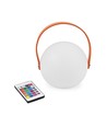 Opladelig RGB LED bordlampe Ø13cm - Hvid, inkl. fjernbetjening, IP54 udendørs