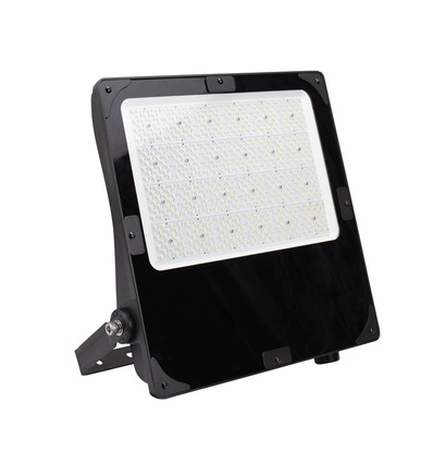 300W LED projektør med justerbar watt - Asymmetrisk lys, IP66 udendørs, IK08, sort 