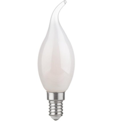E14 4,7W dæmpbar LED kronepære med tip - C35, opal glas, 2700K, filament