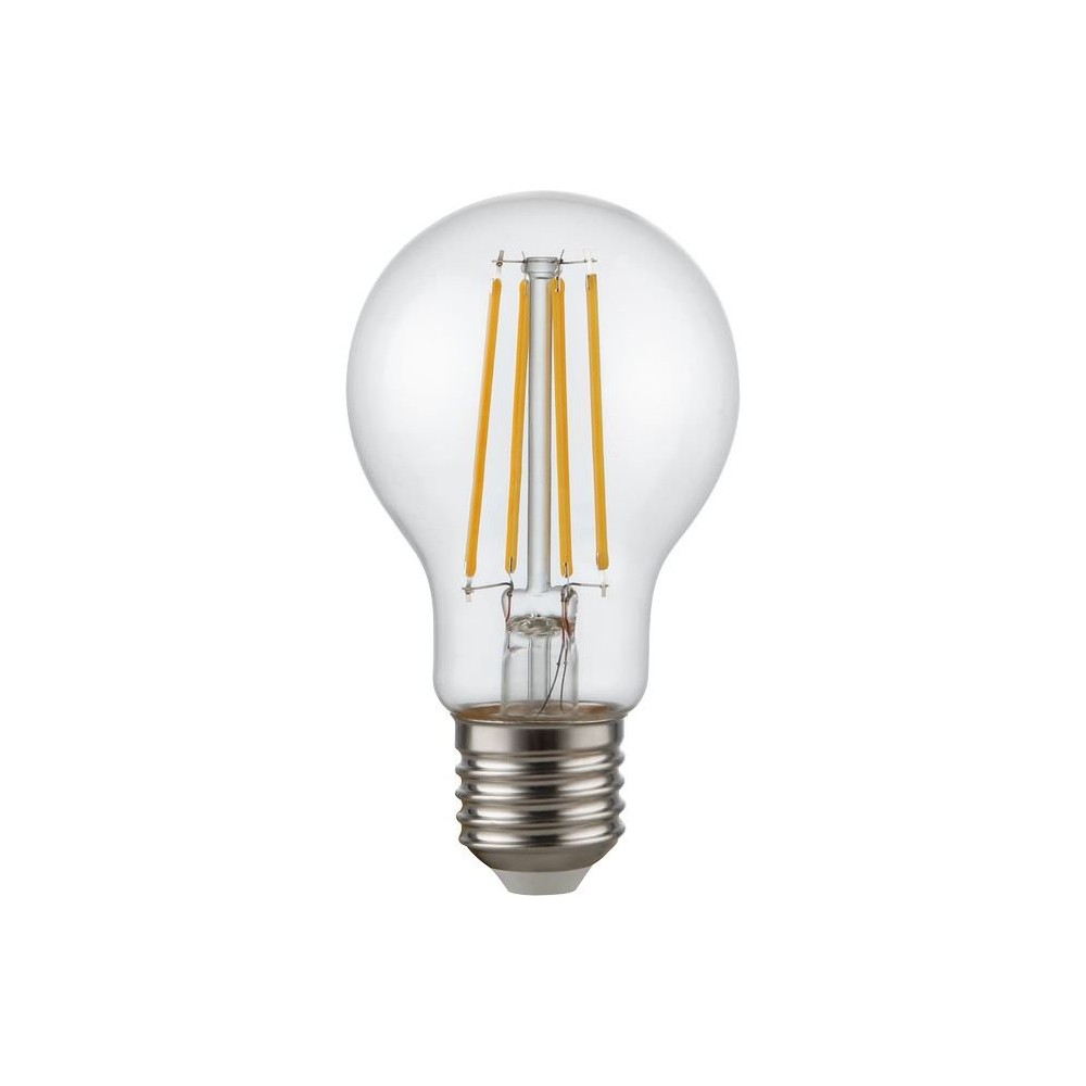 E27 4,7W dæmpbar LED pære – A60, filament, 470lm, 2200K, klart glas – Dæmpbar : Dæmpbar, Kulør : Ekstra varm