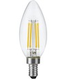 E12 4,4W dæmpbar LED kronepære - Filament, C35, 470lm, 2700K, klar glas