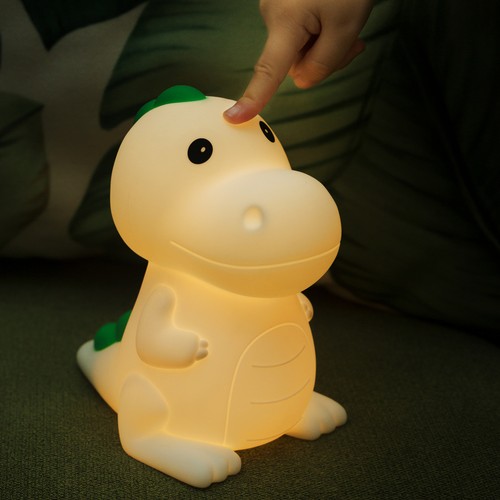 MOCHI Dinosaur natlampe - Silikone, Farveskift + varm hvid, touch dæmpbar, IP20 indendørs