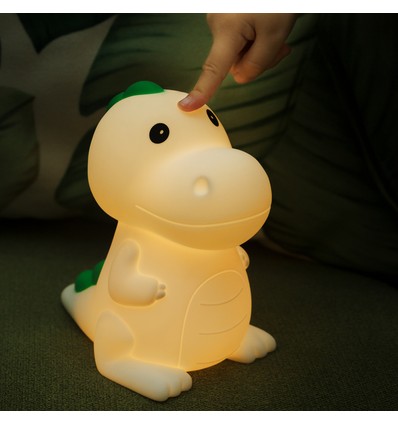 MOCHI Dinosaur natlampe - Silikone, Farveskift + varm hvid, touch dæmpbar, IP20 indendørs