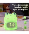 MOCHI frø natlampe med ur - Silikone, Farveskift + varm hvid, touch dæmpbar, IP20 indendørs