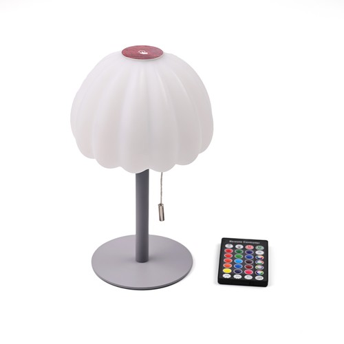 Opladelig RGB LED bordlampe - Hvid, inkl. fjernbetjening, IP20 indendørs