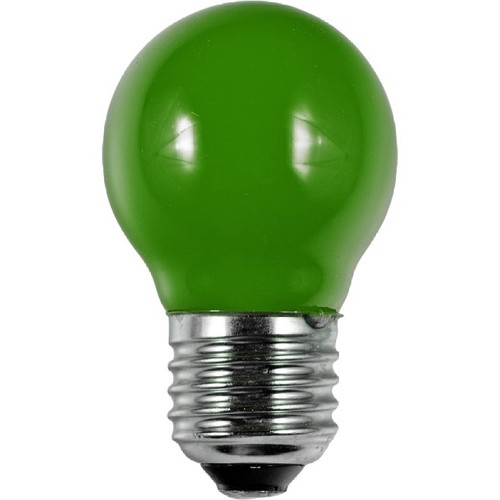 E27 1W LED filament kronepære - G45, Grøn, Party Colour Premium