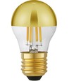 E27 4W dæmpbar LED kronepære - Topforspejlet guld, G45, filament, 2500K
