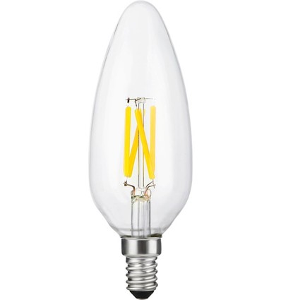 E14 4W dæmpbar LED filament kertepære - C45, 2200K, 320lm, klart glas