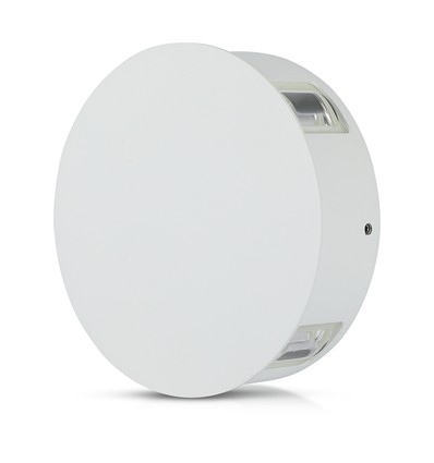 V-Tac 4W LED væglampe - IP65, hvid, rund, 4-vejs lys, 4000K, inkl. lyskilde