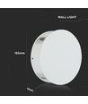 V-Tac 4W LED væglampe - IP65, hvid, rund, 4-vejs lys, 4000K, inkl. lyskilde