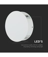 V-Tac 4W LED væglampe - IP65, hvid, rund, 4-vejs lys, 4000K, inkl. lyskilde