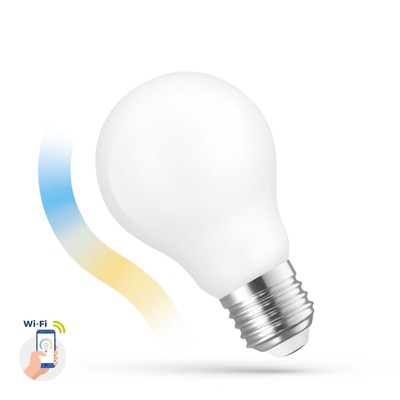 Billede af 5W Smart Home LED pære - Tuya/Smart Life, virker med Google Home, Alexa og smartphones, A60, E27 - Dæmpbar : Via Smart Home, Kulør : CCT (Varm til Kold Hvid)