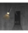3W LED sengelampe med USB opladning - USB-A og USB-C, CREE chip, sort, inkl. lyskilde