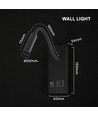 3W LED sengelampe med USB opladning - USB-A og USB-C, CREE chip, sort, inkl. lyskilde